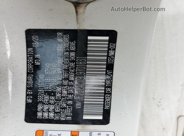 JF1ZCAC19L9701831 2020 SUBARU BRZ White ძრავის განყოფილების ხედი