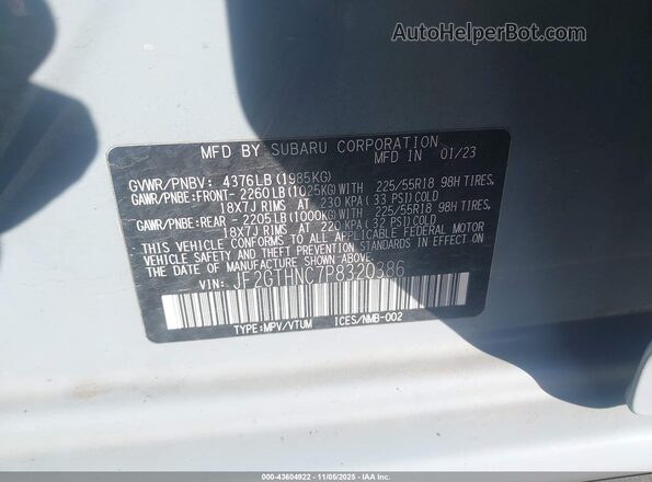 JF2GTHNC7P8320386 2023 SUBARU CROSSTREK Blue Вид підкапотного простору