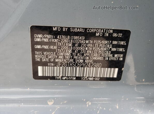 JF2GTHSC6PH242980 2023 SUBARU CROSSTREK Синий Вид подкапотного пространства