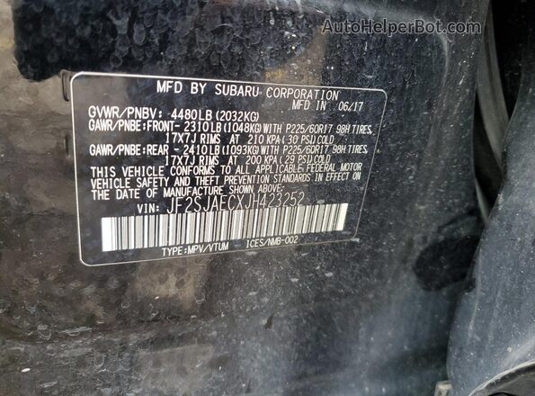 JF2SJAECXJH423252 2018 SUBARU FORESTER 2.5 Черный 