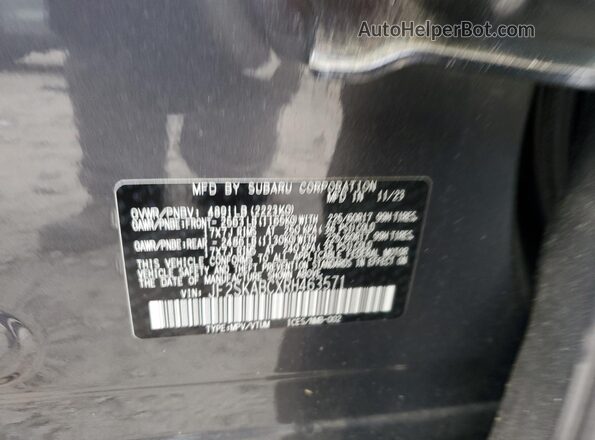 JF2SKABCXRH463571 2024 SUBARU FORESTER Gray Սալոնի 360 աստիճան տեսք