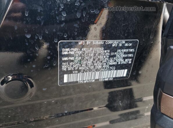 JF2SLDHC7SH440759 2025 SUBARU FORESTER Черный Панорамный вид салона 360°