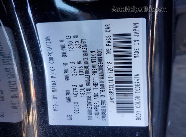 JM1BPACL1L1172018 2020 MAZDA 3 Black Вид підкапотного простору
