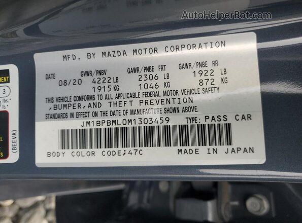 JM1BPBML0M1303459 2021 MAZDA 3 Gray Engine compartment view