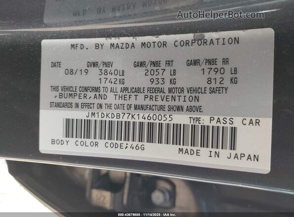 JM1DKDB77K1460055 2019 MAZDA CX-3 Gray Vista del compartimento del motor