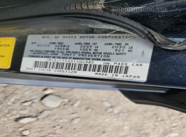 JM1GJ1T5XG1404985 2016 MAZDA 6 Blue Vista del compartimento del motor