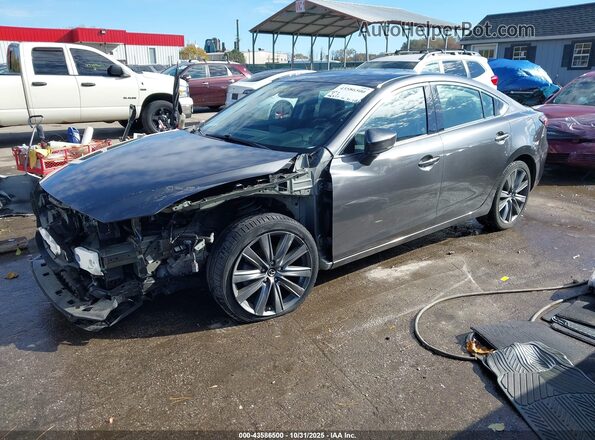 JM1GL1TY2J1314855 2018 MAZDA 6 Gray Առջևի ձախ երեք քառորդ տեսարան