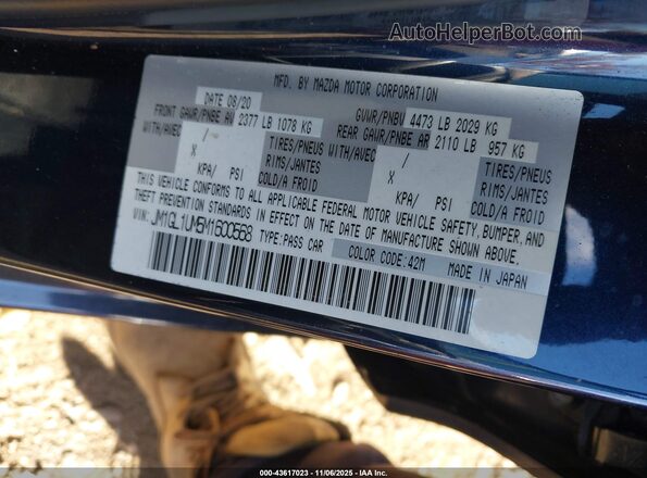 JM1GL1UM5M1600568 2021 MAZDA 6 Blue 