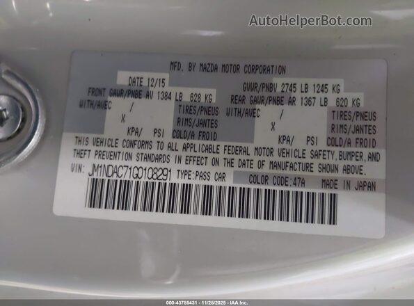 JM1NDAC71G0108291 2016 MAZDA MX-5 MIATA Silver Widok komory silnika