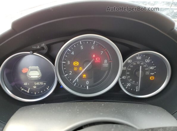 JM1NDAM74H0101982 2017 MAZDA MX-5 Red Instrument cluster view
