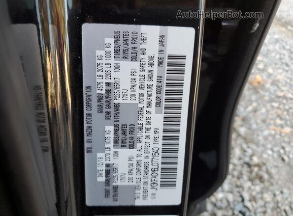 JM3KFACM6L0771540 2020 MAZDA CX-5 Black Widok naklejki z numerem VIN