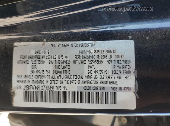JM3KFADM8L0731958 2020 MAZDA CX-5 Charcoal Vista interior de 360 grados