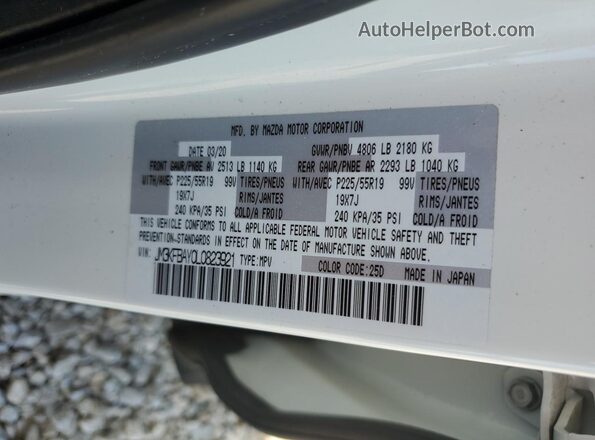 JM3KFBAY0L0823921 2020 MAZDA CX-5 White Вид наклейки з VIN-кодом