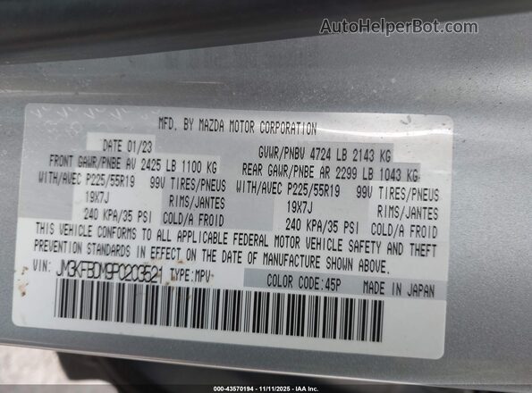 JM3KFBDM9P0203521 2023 MAZDA CX-5 Серебряный Вид подкапотного пространства