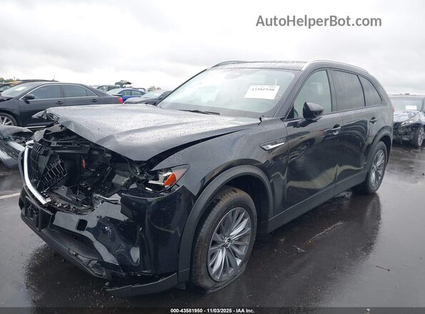 JM3KKBHA2S1225472 2025 MAZDA CX-90 PHEV Black წინა მარცხენა ხედი სამი მეოთხედიდან