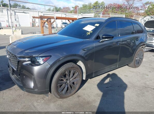 JM3KKCHA4S1196708 2025 MAZDA CX-90 PHEV Gray წინა მარცხენა ხედი სამი მეოთხედიდან