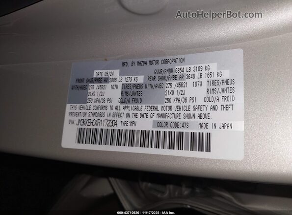 JM3KKEHC4R1172304 2024 MAZDA CX-90 Beige Вид підкапотного простору