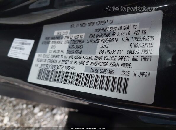 JM3TCBCY7N0604774 2022 MAZDA CX-9 Black Widok komory silnika