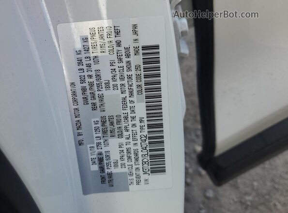 JM3TCBCY8L0407402 2020 MAZDA CX-9 White სალონის 360-გრადუსიანი ხედი
