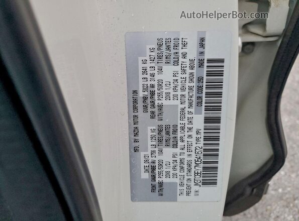 JM3TCBEY7M0541672 2021 MAZDA CX-9 White Widok naklejki z numerem VIN