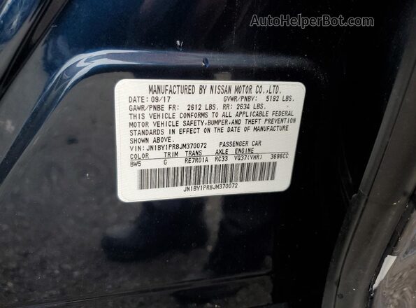 JN1BY1PR8JM370072 2018 INFINITI Q70 Blue Widok komory silnika