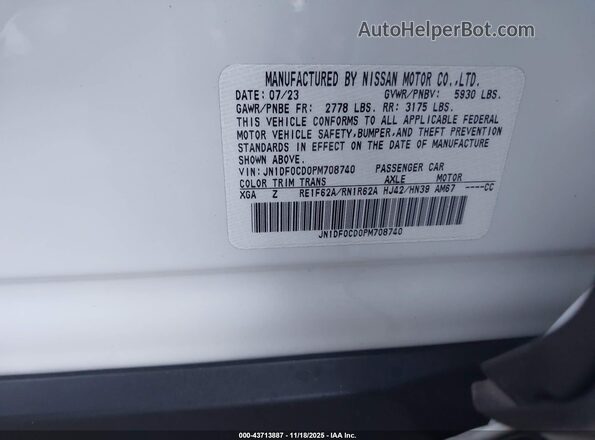 JN1DF0CD0PM708740 2023 NISSAN ARIYA White Vista del compartimento del motor