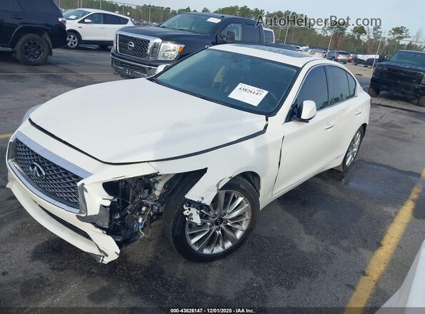 JN1EV7BP3MM704110 2021 INFINITI Q50 White Առջևի ձախ երեք քառորդ տեսարան