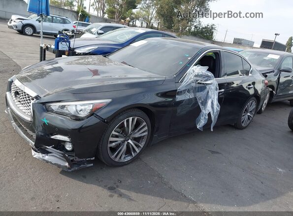 JN1EV7CP0MM704337 2021 INFINITI Q50 Black წინა მარცხენა ხედი სამი მეოთხედიდან