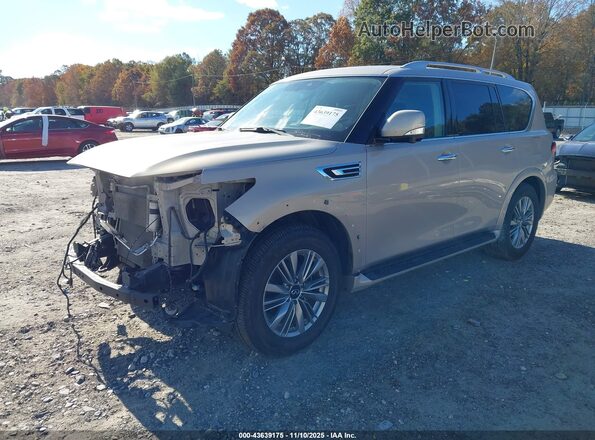JN8AZ2AE7M9268808 2021 INFINITI QX80 Champagne Vista tres cuartos delantera izquierda