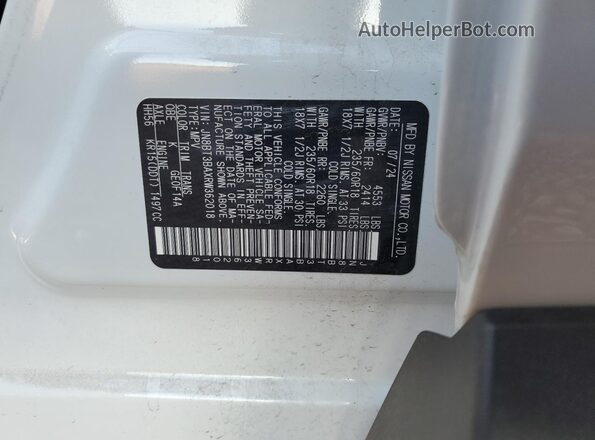 JN8BT3BAXRW362018 2024 NISSAN ROGUE White სალონის 360-გრადუსიანი ხედი