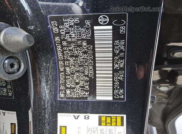 JTDBCMFE0P3018162 2023 TOYOTA LL Black Widok komory silnika