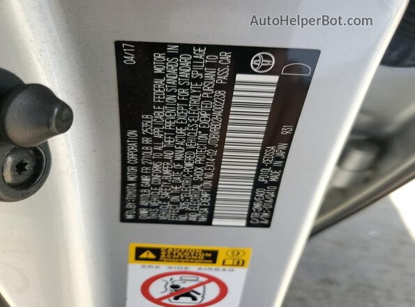 JTDBVRBD2HA002238 2017 TOYOTA MIRAI Silver 