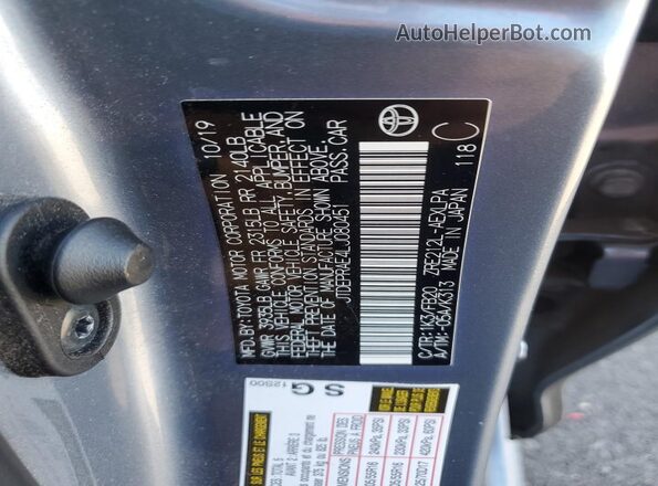 JTDEPRAE4LJ080451 2020 TOYOTA LL Blue Вид підкапотного простору