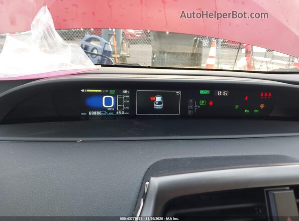 JTDKAMFU3M3130320 2021 TOYOTA PRIUS Red წინა სალონის ხედი