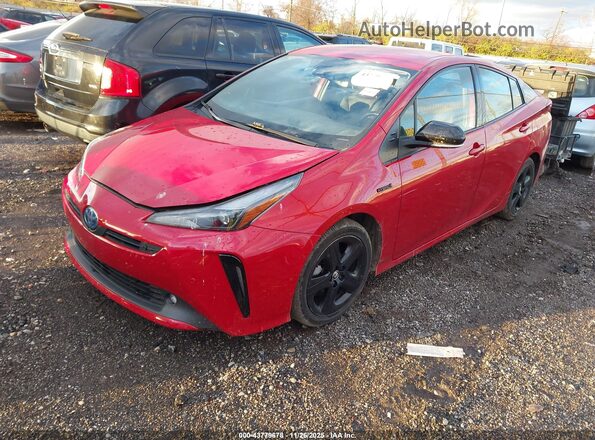 JTDKAMFU3M3130320 2021 TOYOTA PRIUS Red წინა მარცხენა ხედი სამი მეოთხედიდან