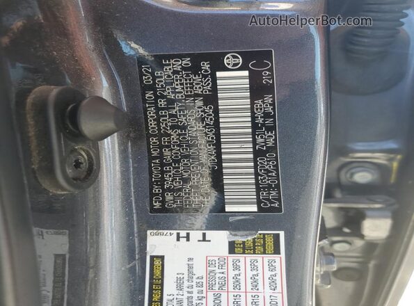 JTDKAMFU5M3145045 2021 TOYOTA PRIUS Gray Engine compartment view