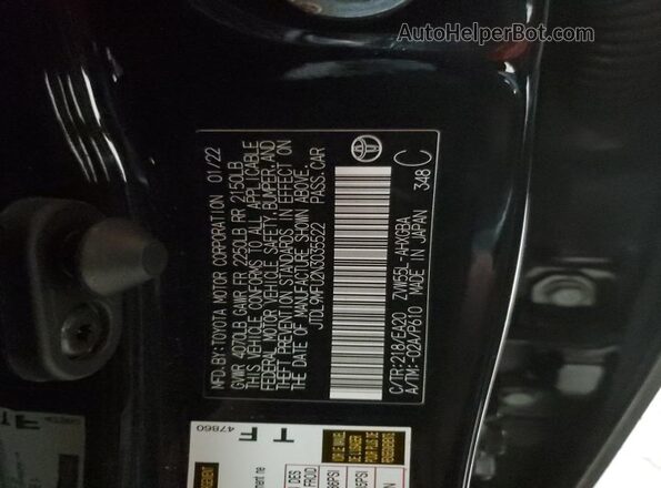 JTDL9MFU2N3035522 2022 TOYOTA LE Black Вид підкапотного простору