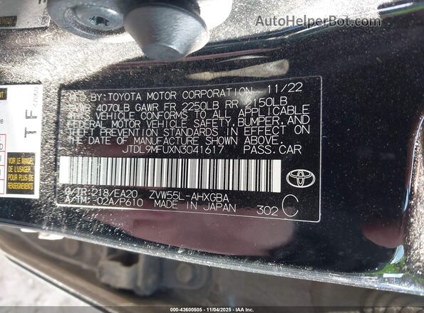 JTDL9MFUXN3041617 2022 TOYOTA LE Black Widok komory silnika