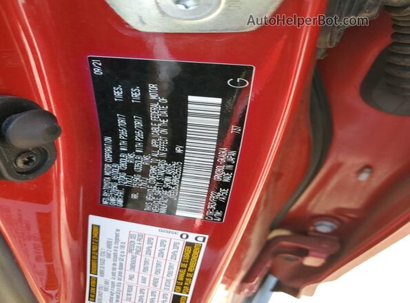 JTEEU5JR8N5255375 2022 TOYOTA 4RUNNER Red Vista del compartimento del motor
