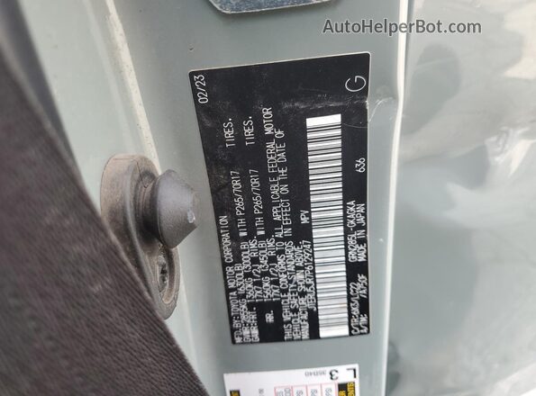JTERU5JR7P6129247 2023 TOYOTA 4RUNNER Green Панорамний вид салону 360°