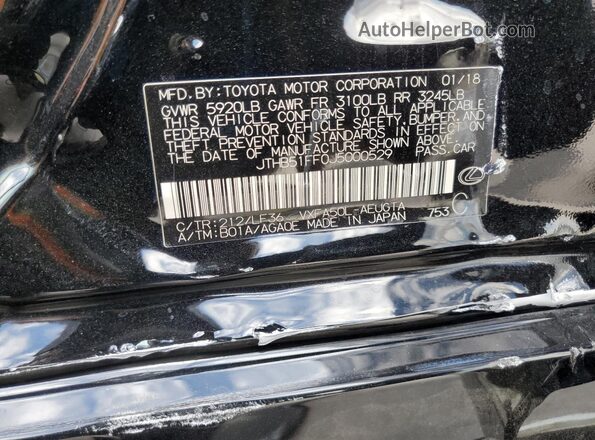 JTHB51FF0J5000529 2018 LEXUS LS Black ძრავის განყოფილების ხედი