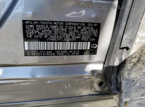 JTHB5LFF1J5004391 2018 LEXUS LS Silver Вид підкапотного простору