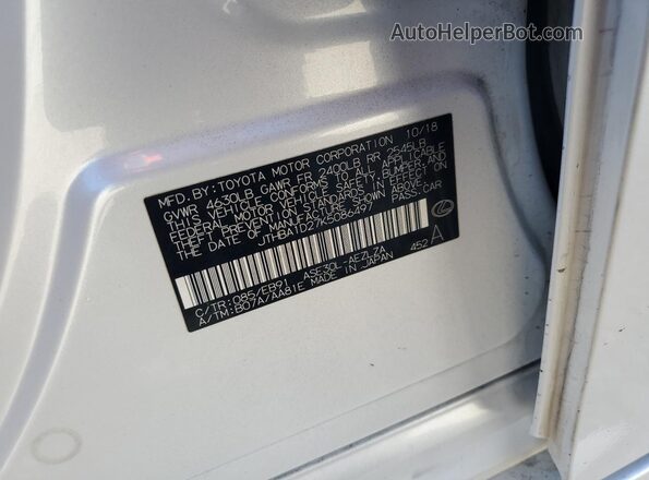 JTHBA1D27K5086497 2019 LEXUS IS White Vista del compartimento del motor