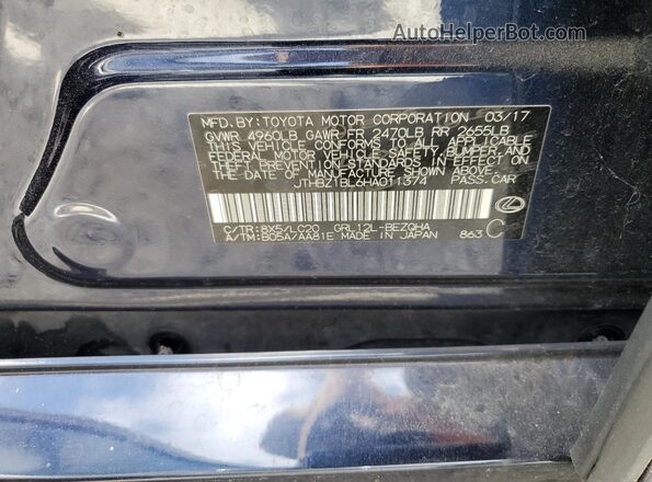 JTHBZ1BL6HA011374 2017 LEXUS GS Blue Вид наклейки з VIN-кодом
