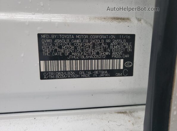 JTHCZ1BL6HA005272 2017 LEXUS GS White Շարժիչի բաժամունքի տեսք