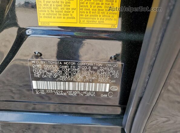 JTHD51FFXL5012716 2020 LEXUS LS Черный Вид подкапотного пространства