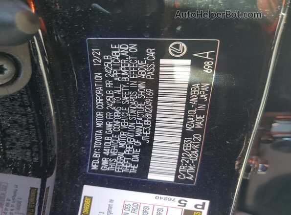 JTHE3JBH8N2049169 2022 LEXUS UX Black Widok komory silnika
