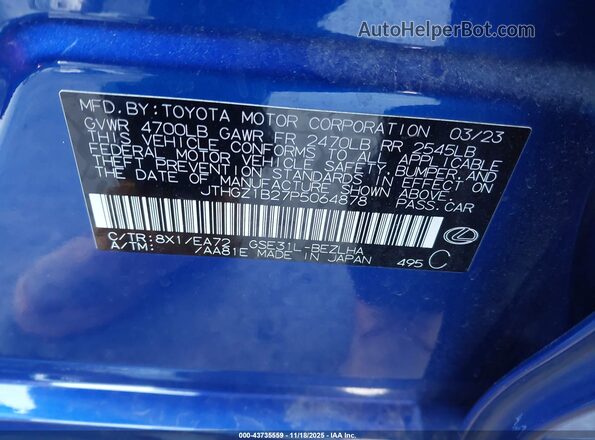 JTHGZ1B27P5064878 2023 LEXUS IS 350 Синий Вид подкапотного пространства