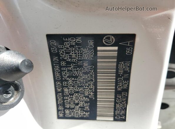 JTHP3JBH9L2026473 2020 LEXUS UX White Вид підкапотного простору