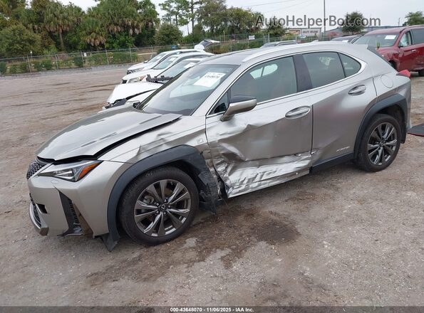 JTHR9JBH6M2049993 2021 LEXUS UX 250H Gray Առջևի ձախ երեք քառորդ տեսարան